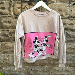 Disney Mickey and Minnie crop sweatshirt size small.